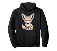 Cute Kawaii Fennec Fox Sleeping Blanket Illustration Chibi Pullover Hoodie