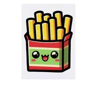 'Cute Kawaii French Fries' Temporary Tattoo - Water Resistant, Skin-Safe, Non-Toxic Transfer (TO00075813)