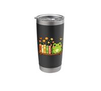 Cute Kawaii Frog Books Flowers Stainless Steel Insulated Tumbler