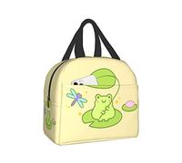 Cute Kawaii Frog Lunch Box Bento Box Insulated Lunch Boxes Reusable Waterproof Lunch Bag With Front Pocket For Travel Office Picnic