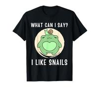 Cute Kawaii Frog What Can i Say I Like Snails T-Shirt