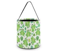 Cute Kawaii Frogs Halloween Bucket Trick Or Treat Bags Candy Bucket Tote Bag for Festive Party Decoration