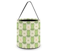 Cute Kawaii Frogs Halloween Bucket Trick Or Treat Bags Candy Bucket Tote Bag for Festive Party Decoration
