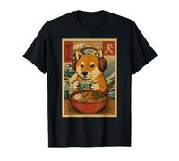 Cute Kawaii Gamer Shiba Inu Ramen Retro Japanese Gaming T-Shirt
