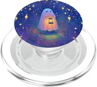 Cute Kawaii Ghost In Forest Dreamy Starry Night Halloween PopSockets PopGrip for MagSafe