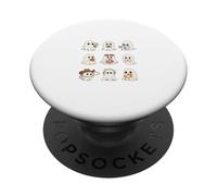 Cute Kawaii Ghosts Halloween Squad - Funny Spooky Friends PopSockets Adhesive PopGrip