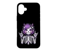 Cute Kawaii Goth Girl Skeleton Punk-Goth Alternative Apparel Case for iPhone 16 Plus