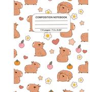Cute Kawaii Graph Paper Notebook - Capybara Composition Book: Square Grid Journal for Math, Drawing, and Note Taking | Adorable School Supplies for Kids, Teens, and Students (7.5 x 9.25", 110 Pages)