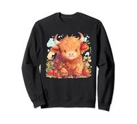 Cute Kawaii Highland Cow Strawberry Cottagecore Farmhouse Sweatshirt