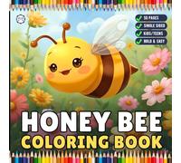 Cute Kawaii Honey Bee Coloring Book Gift for Kids Boys Girls Teens 50 Pages Single Sided Honey Bee Themed Coloring Activity Book for Children Cool ... Coloring Book Cozy Queen Bee Coloring Book