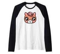 Cute Kawaii Horse Cartoon Character Adorable Animal Raglan Baseball Tee