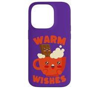 Cute Kawaii Hot Chocolate Warm Wishes Mug Case for iPhone 14 Pro
