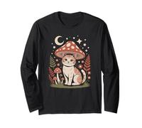 Cute Kawaii Kitten Enjoying The Forestcore Nature Vibe Long Sleeve T-Shirt