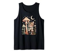 Cute Kawaii Kitten Sitting on a Magical Red Toadstool Tank Top