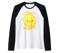 Cute Kawaii Lemon Citrusly Pretty Cartoon Fruit Raglan Baseball Tee