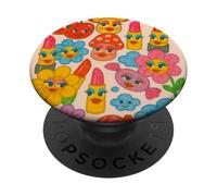 Cute Kawaii Makeup Mushrooms Candy Flowers Art Graphic PopSockets Adhesive PopGrip