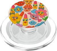Cute Kawaii Makeup Mushrooms Candy Flowers Art Graphic PopSockets PopGrip for MagSafe