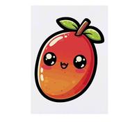 'Cute Kawaii Mango' Temporary Tattoo - Water Resistant, Skin-Safe, Non-Toxic Transfer (TO00075817)