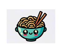 'Cute Kawaii Noodles' Temporary Tattoo - Water Resistant, Skin-Safe, Non-Toxic Transfer (TO00075819)
