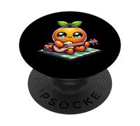 Cute Kawaii Orange Playing Ukulele Citrus Music Picnic PopSockets Adhesive PopGrip