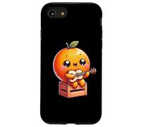 Cute Kawaii Orange Playing Ukulele On Wooden Crate Case for iPhone SE (2020) / 7/8