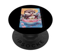 Cute Kawaii Otter Eating Ramen Japanese Anime Noodle Lover PopSockets Adhesive PopGrip