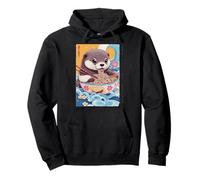 Cute Kawaii Otter Eating Ramen Japanese Anime Noodle Lover Pullover Hoodie