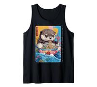 Cute Kawaii Otter Eating Ramen Japanese Anime Noodle Lover Tank Top
