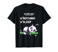 Cute Kawaii Panda To Do List Nothing Sleeping Tired Panda T-Shirt