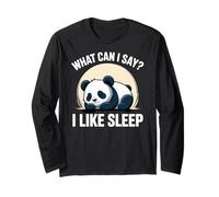 Cute Kawaii Panda, What can I say? I Like Sleep Long Sleeve T-Shirt