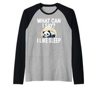 Cute Kawaii Panda, What can I say? I Like Sleep Raglan Baseball Tee