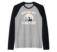 Cute Kawaii Panda, What can I say? I Like Sleep Raglan Baseball Tee