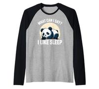 Cute Kawaii Panda, What can I say? I Like Sleep Raglan Baseball Tee