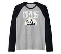 Cute Kawaii Panda, What can I say? I Like Sleep Raglan Baseball Tee