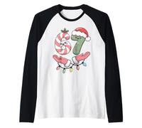 Cute Kawaii Pastel 67 Hands Candy Canes Santa Xmas SIX Seven Raglan Baseball Tee