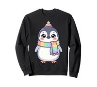 Cute Kawaii Penguin Rainbow Beanie Scarf Winter Sweatshirt
