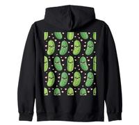 Cute Kawaii Pickle Pattern With Hearts Aesthetic Zip Hoodie