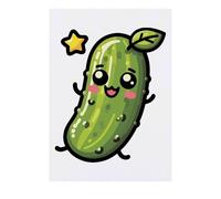 'Cute Kawaii Pickle' Temporary Tattoo - Water Resistant, Skin-Safe, Non-Toxic Transfer (TO00075821)