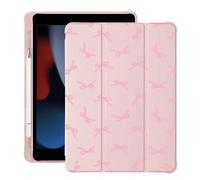 Cute Kawaii Pink Bow for iPad Air 13 Inch Case M4/M3/M2 2026/2025/2024 | with Pencil Holder | Auto Sleep/Wake | Multiple Viewing Angles Pink Leather Soft TPU Back Cover