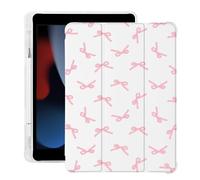 Cute Kawaii Pink Bow for iPad Air 3 for iPad Pro 10.5 Inch 2017 | with Pencil Holder | Auto Sleep/Wake | Multiple Viewing Angles White Leather Soft TPU Back Cover