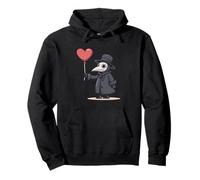 Cute Kawaii Plague Doctor Valentines Heart Creepy Goth Pullover Hoodie