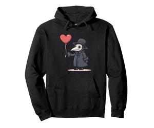 Cute Kawaii Plague Doctor Valentines Heart Creepy Goth Pullover Hoodie