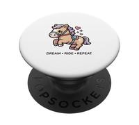 Cute Kawaii Pony Dream Ride Repeat Horse PopSockets Adhesive PopGrip