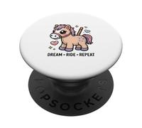 Cute Kawaii Pony Dream Ride Repeat Horse PopSockets Adhesive PopGrip