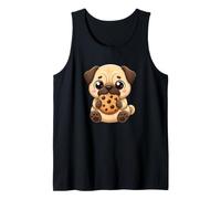 Cute Kawaii Pug with Cookie Cartoon Design Tank Top