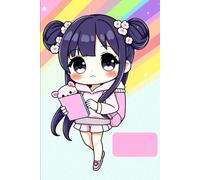 Cute Kawaii Rainbow Girl Notebook: Adorable Anime Style Journal with Rainbow Background - For Kids, Teens & School Notes