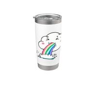 Cute Kawaii Rainbow Puking Cloud Design Stainless Steel Insulated Tumbler