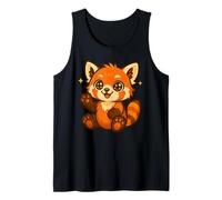 Cute Kawaii Red Panda with Sparkle Eyes Adorable Anime Tank Top