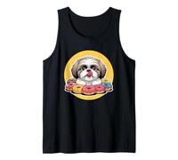 Cute Kawaii Shih Tzu Dog with Donuts Tank Top