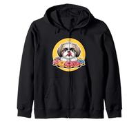 Cute Kawaii Shih Tzu Dog With Donuts Zip Hoodie